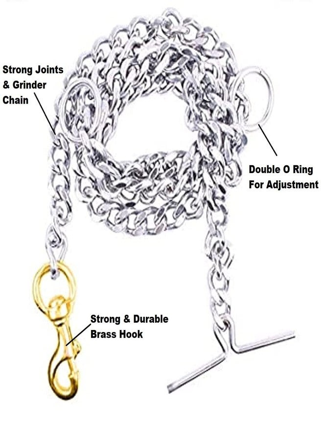 Pups&Pets Dogs Diamond Cut Grind no 8 Chain | Brass Hook Heavy Duty Chain Leash | Durable Chain Leash for Dog (Large) - Image 2